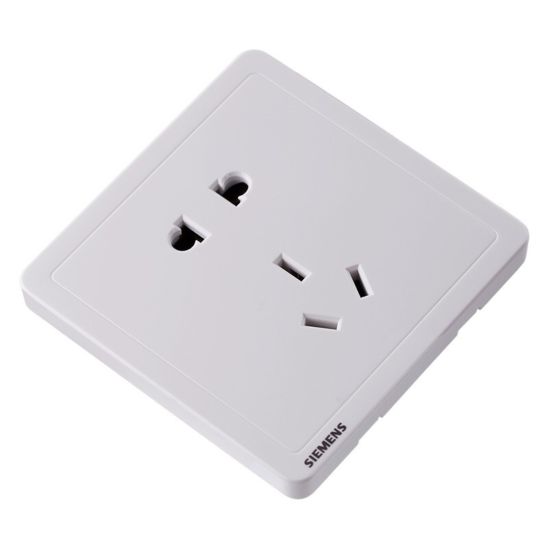 西门子(SIEMENS)开关插座 10A五孔电源插座 86型暗装插座面板 致典雅白色