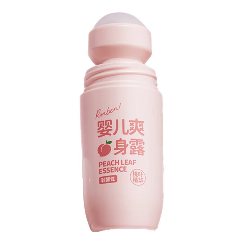 润本桃子水喷雾爽身露婴儿新生宝宝用脖子痱子水液体爽身粉桃叶精华 【1瓶】走珠爽身100mlX1瓶