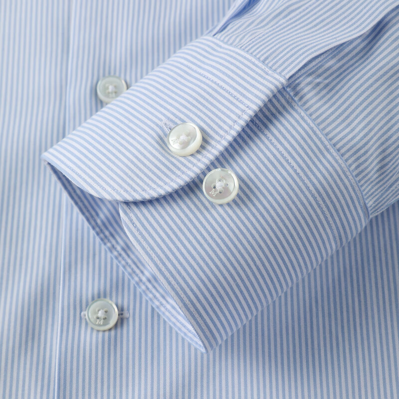 MAYOR男装 秋季ALUMO棉莱赛尔免熨易打理长袖男衬衫 蓝色 41