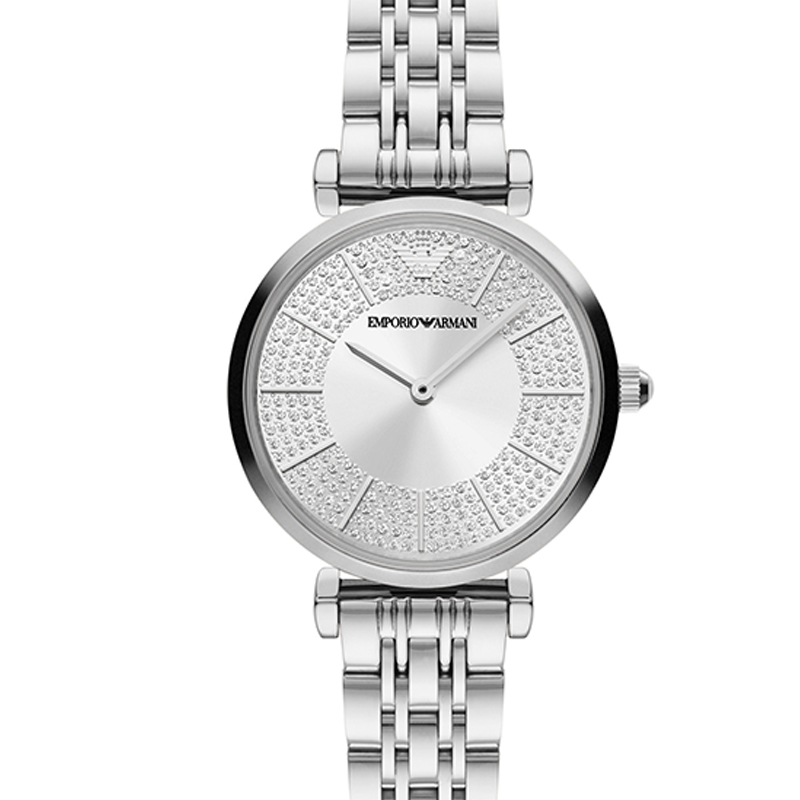 安普里奥·阿玛尼(emporio armani)手表女满天星钢带石英镶钻女士腕表