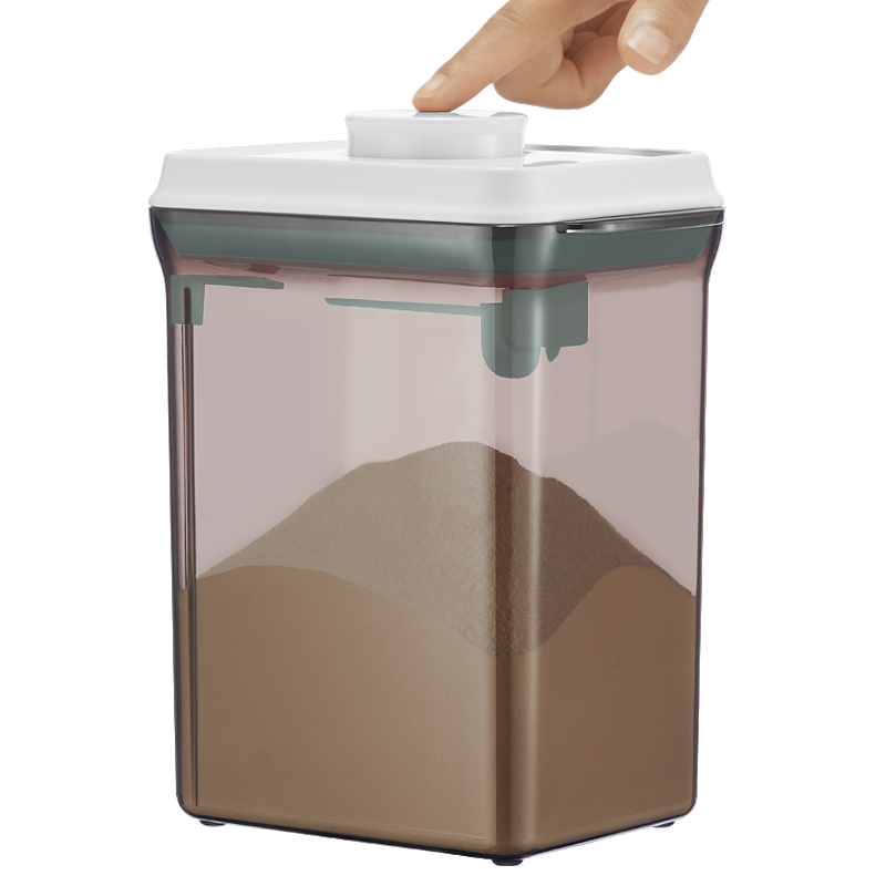 安扣（ANKOU）奶粉罐/奶粉盒密封罐防潮便携大容量存储罐桶 【可刮平避光款】茶色2.3L