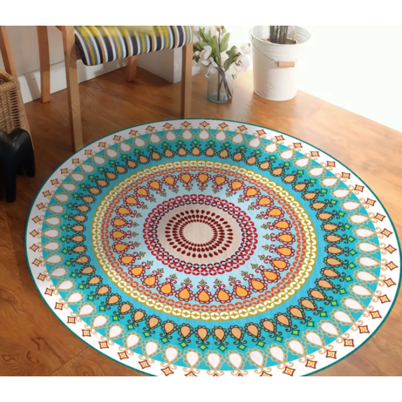 毯途新款欧式简约时尚大气风机织地毯圆形六边形家用客厅卧室地毯 xb