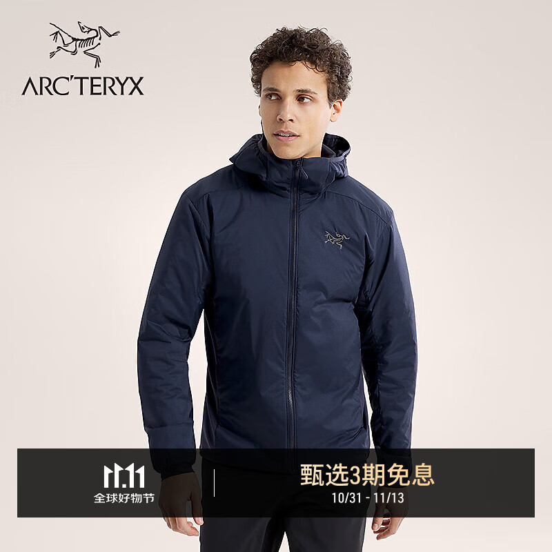 ARC&#039;TERYX始祖鸟 ATOM HOODY 男子 保暖棉服 Black Sapphire/蓝黑色 M