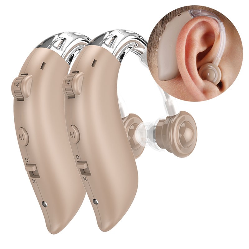 大耳朵海豚充电式助听器老人专用听力下降耳聋耳背超长续航老人助听器中老年人重度轻度免调试智能降噪 左右通用助听器2台