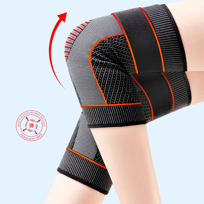 恒源祥夏季绑带护膝保暖膝盖运动护具跑步防下滑老年人男女膝关节 夏季短款-灰色 XL码 ( 140-160斤 )