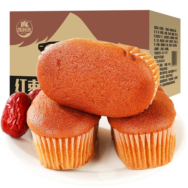凯利来 红枣蛋糕1000g 网红早餐零食蛋糕 枣糕休闲食品面包整箱高性价比高么？