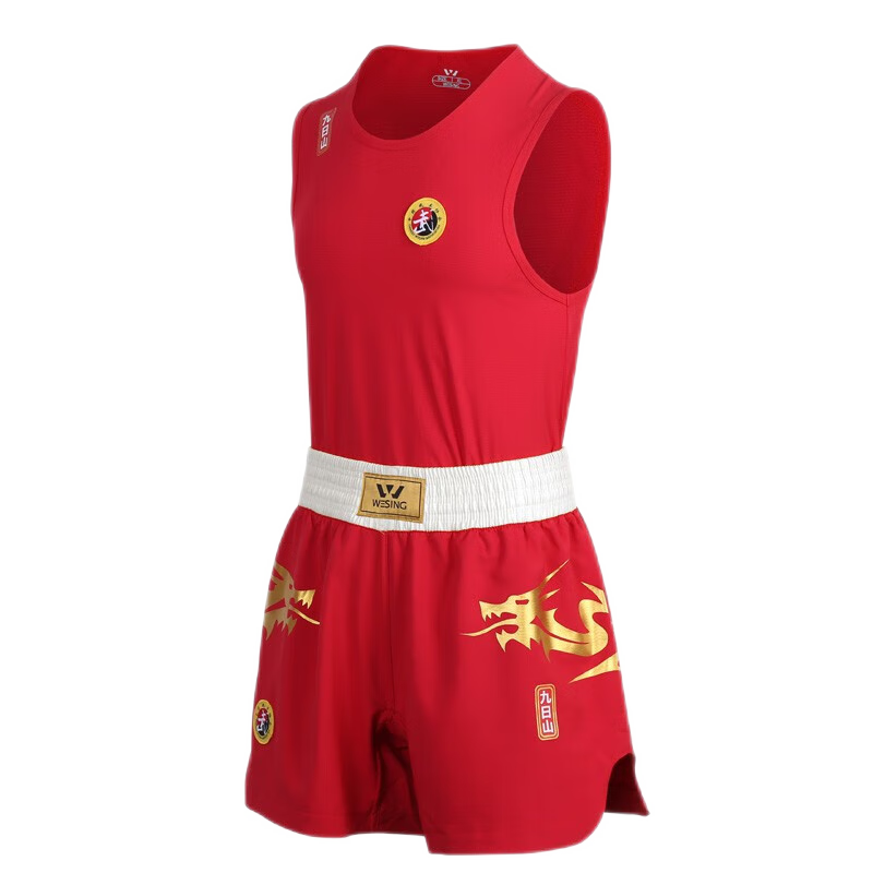 九日山散打服武術(shù)搏擊男散打龍服女比賽訓(xùn)練服鳳服專業(yè)散打褲女子風(fēng)服 藍(lán)色（男款） L