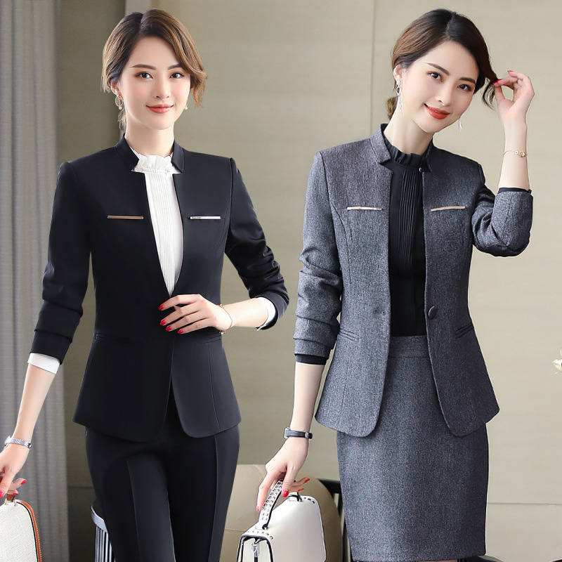 保险公司房地产销售职业装女职业装套装女春秋新款长袖西装酒店经理