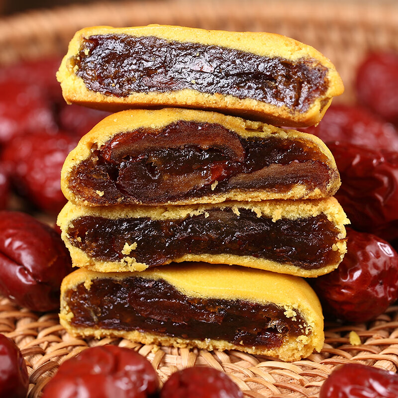 禾澹红枣饼枣泥饼枣泥方酥点心月饼糕点零食饼类早餐大全各种美食馅饼