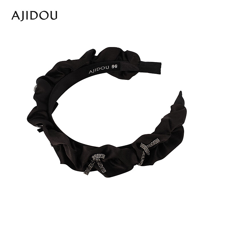 AJIDOU阿吉豆时尚优雅女款发箍休闲简约宽头箍发饰饰品配饰高颅顶 黑色 1个