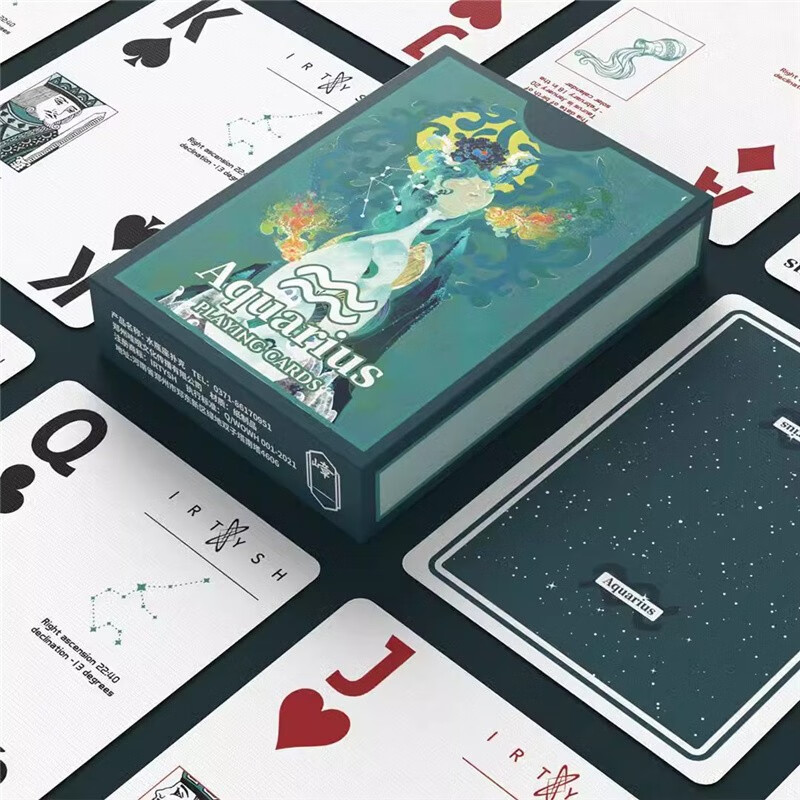 紫湖十二星座花切练习高颜值扑克牌创意斗地主娱乐魔术纸牌 水瓶座