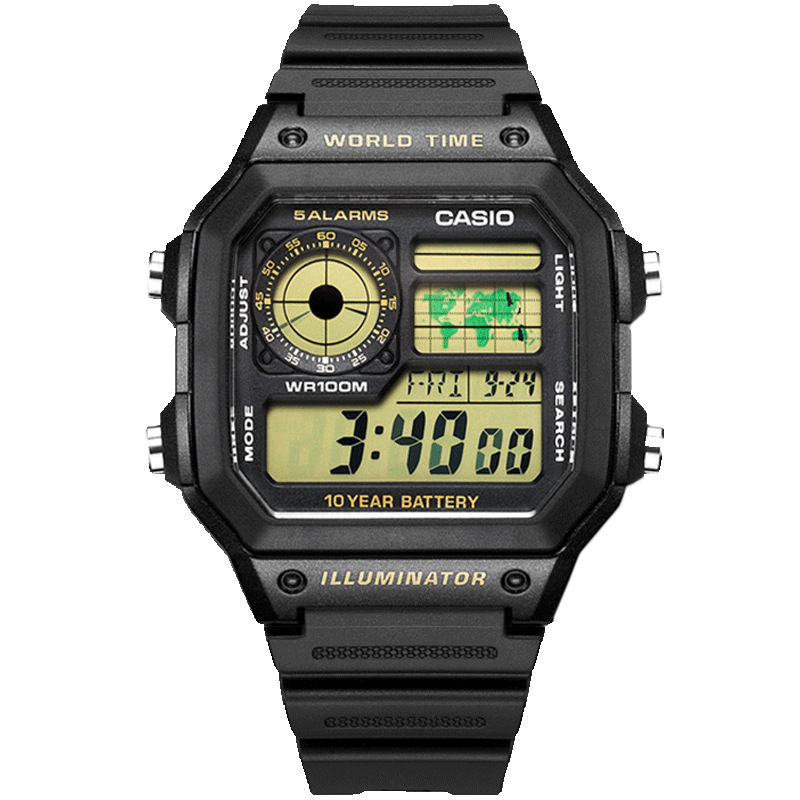 ����ŷ�ֱ� ����С���� �˶�ѧ���� �๦�ܳ־õ�����ˮ�б� AE-1200WH-1B ʮ�����