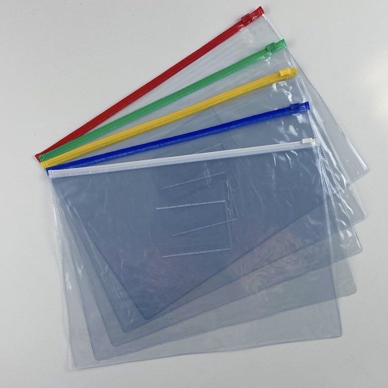 力弗 a4文件袋透明定做拉链塑料袋定制pvc拉边袋票据资料试卷袋 a5白