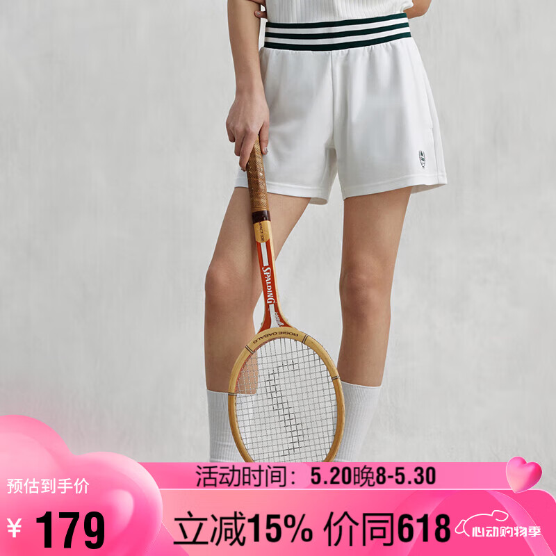 卡帕(kappa)复古短裤女夏简约运动休闲三分裤撞色时尚a字裤k0e42dy01d