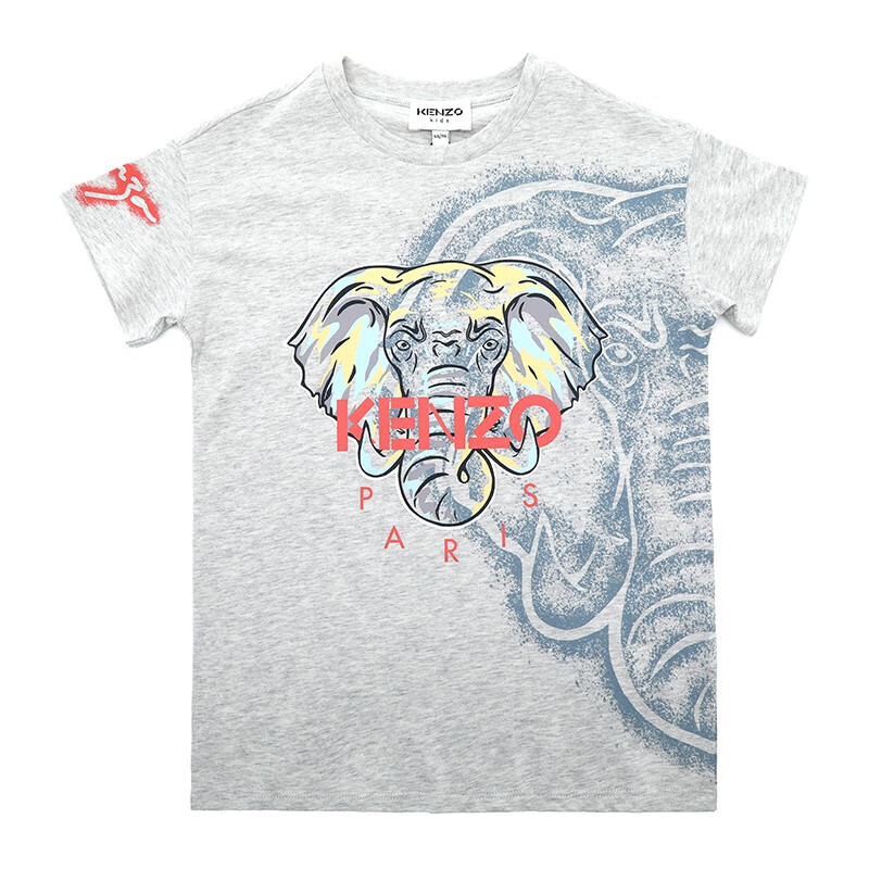 高田贤三(kenzo) baby男童大象logo印花短袖t恤k25643 浅灰色 4