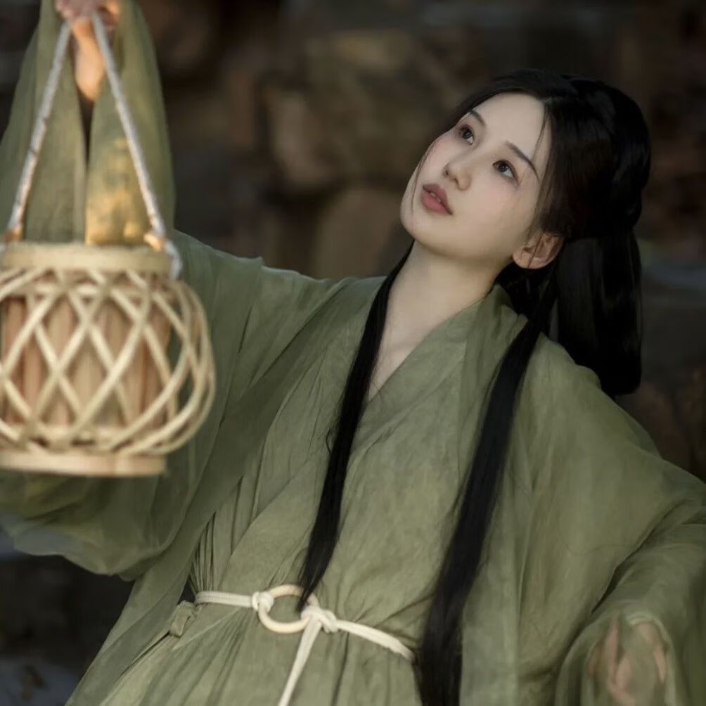 zhouyouyang【蝉鸣】魏晋制汉服女古装网纱大袖衫超仙直裾素色清冷