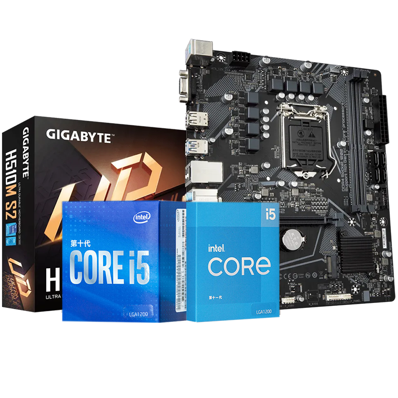 英特尔i5 10400f/10600kf i511400f i510400f盒装处理器cpu主板套装