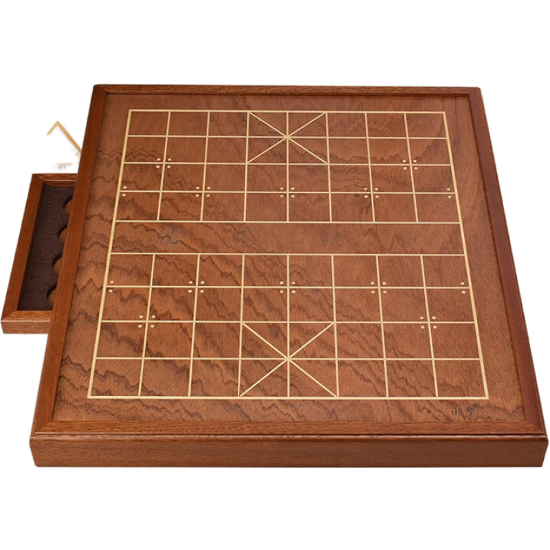 御圣象棋中國象棋帶棋盤(pán)套裝收納式棋盤(pán)家用入門(mén)教學(xué)比賽用像棋牌 【單購】3.5分抽屜款象棋盤(pán)
