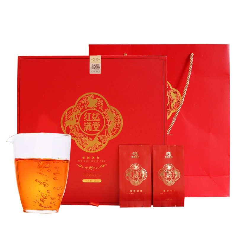 茗纳百川 红运满堂特级滇红茶鸿运满堂礼盒288克