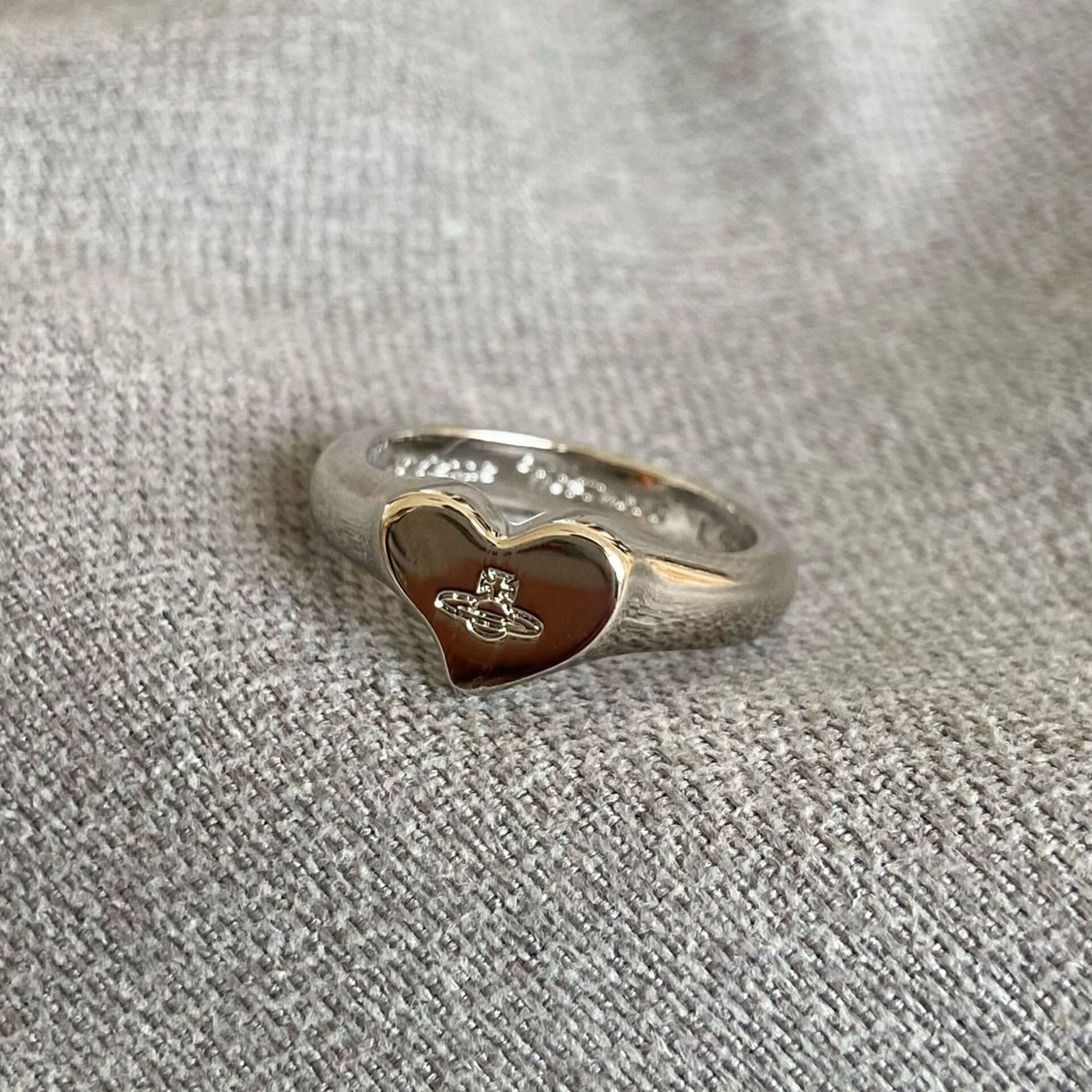 珠佩丽西太后戒指土星爱心窄版指环黄铜钢印镀金简约情侣薇薇安新款