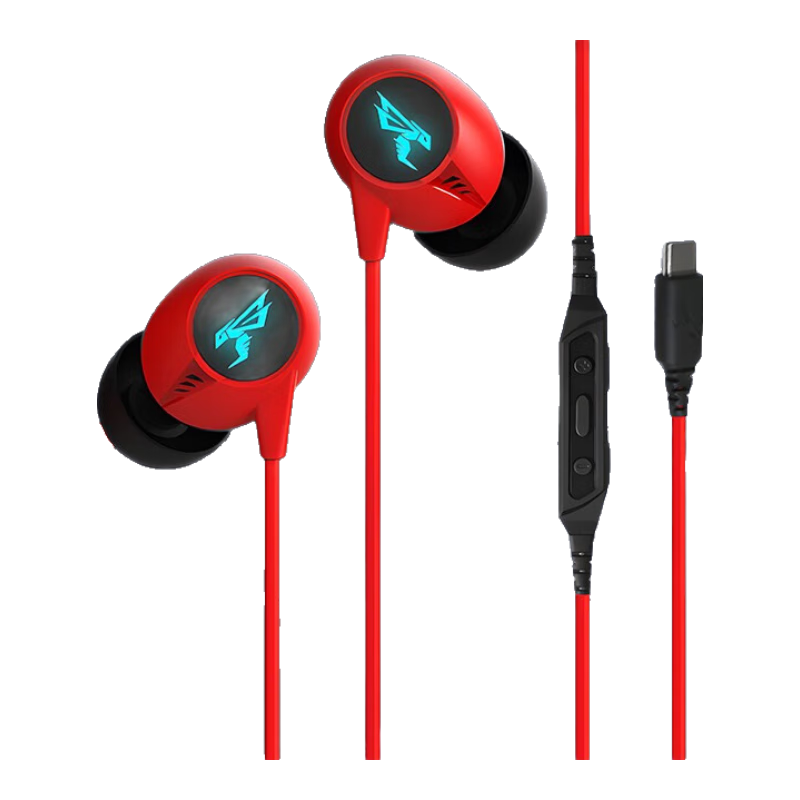 碩美科S400FPS入耳式游戲耳機有線 type-c手機平板電腦吃雞聽聲辯位 聽腳步聲電競耳機耳麥游戲耳塞  【Type-C口+USB電腦轉(zhuǎn)接線】紅黑