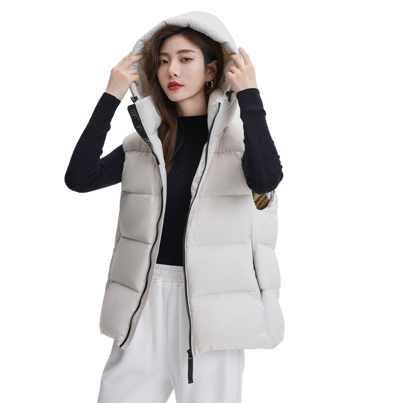 雪中飞【鹅绒】秋冬男女同款羽绒马甲90绒时尚无袖外套保暖加绒背心