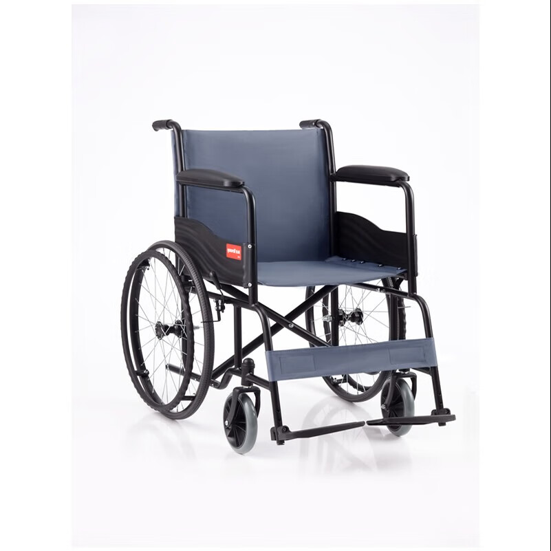 鱼跃（Yuwell) 老人轮椅车轻便折叠家用轮椅手动残疾人轻便四轮智能车 H050 H051家用普通款