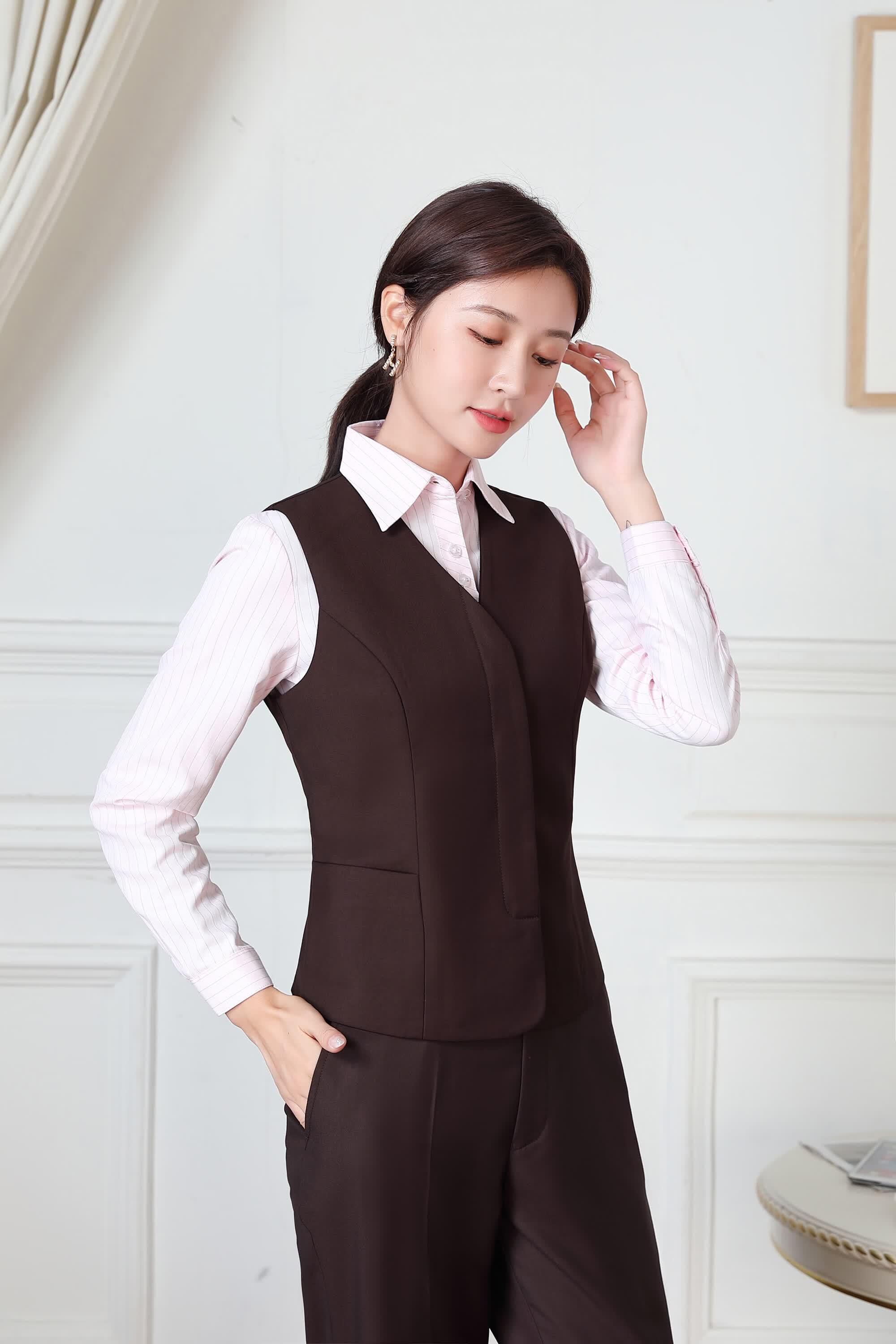 擎嵘装招商银行行服招行职业装制服套装女工作服西装长袖衬衫短裙修身