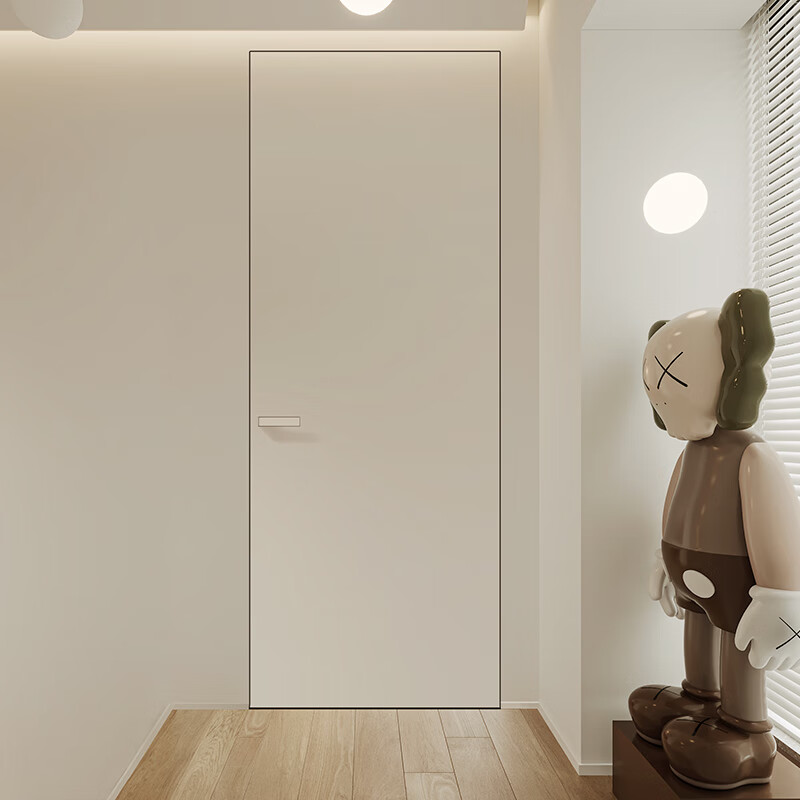 新农卧室隐形门无框门极简客厅铝木门实木门墙一体通顶门隐藏室内暗门