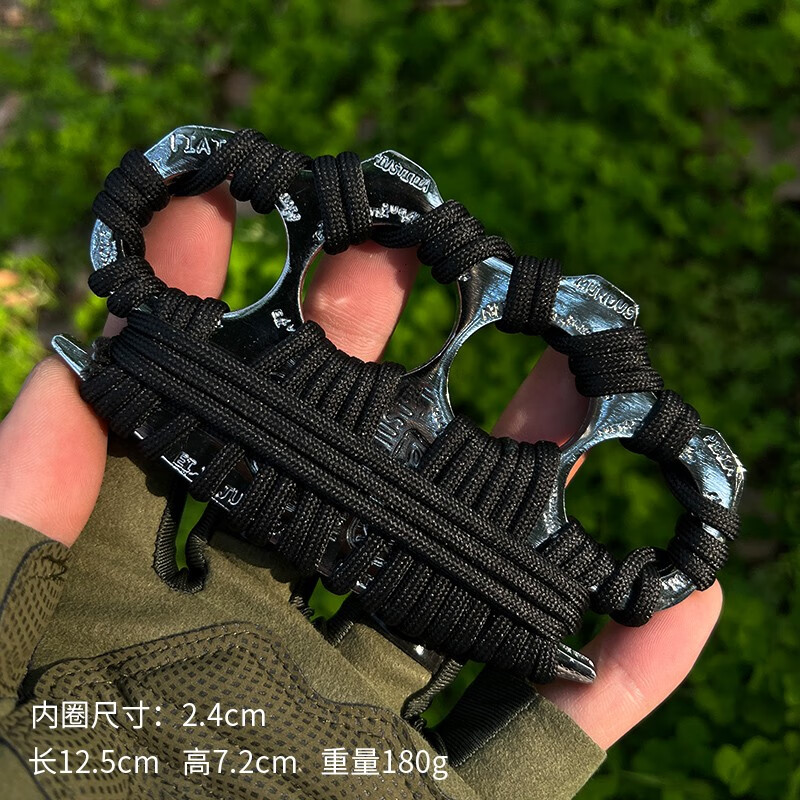 浙睿防身指虎刀防身武器合法随身战术装备手指虎拳刺带刺合法随身自卫 银色-恶灵指虎【加厚款-全缠绳】