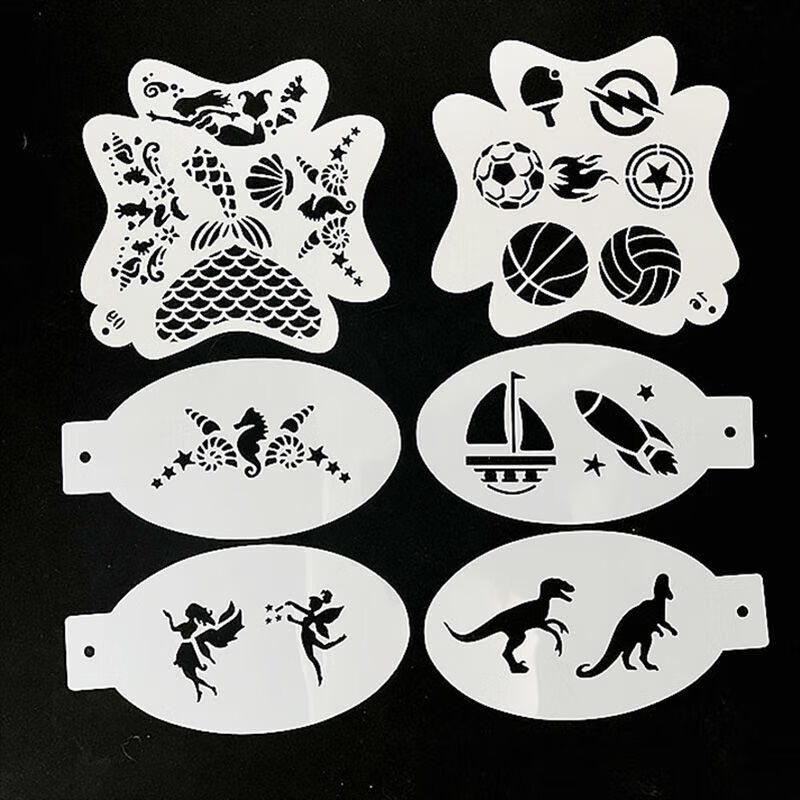 莫肖尔儿童脸部彩绘贴儿童面部彩绘模板人体脸部练习板镂空纹身图案