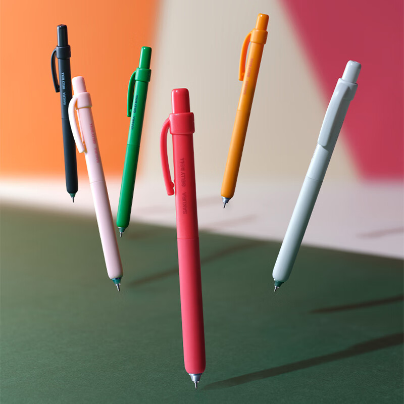 樱花(SAKURA) 动彩灵动速干中性笔 笔低重心双珠笔头 黑色笔芯学生按动式刷题笔考试笔防水签字笔 黑色笔芯0.5mm（3支）