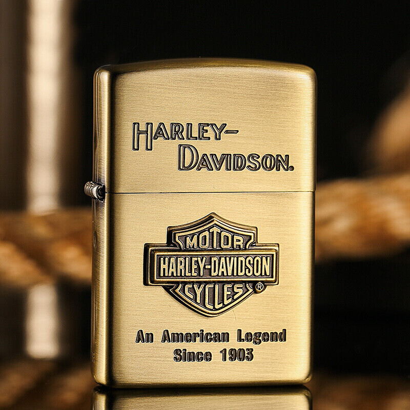 之宝zippo防风打火机 美国原装哈雷戴维森 经典哈雷盾牌贴章标志 男士