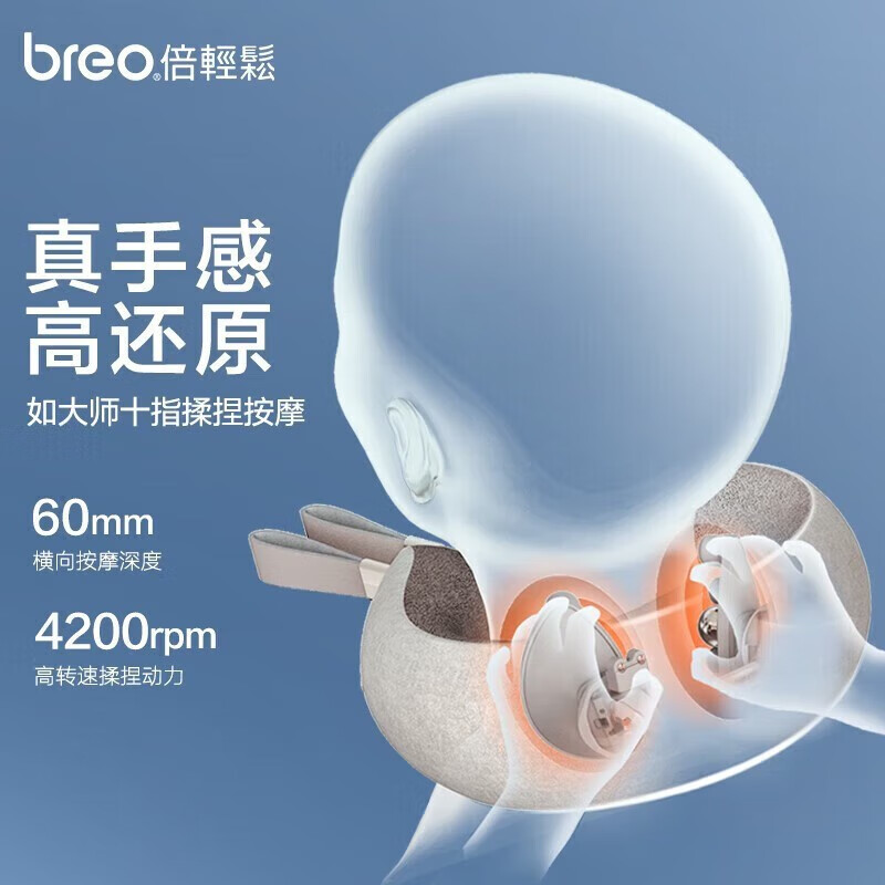 倍轻松（breo）【官方店】颈椎按摩器Neck 5肩颈按摩器颈部按摩仪物理揉捏按摩  送父母 实用生日礼物 教师节礼物 Neck 5颈部按摩器[C形环颈支撑]