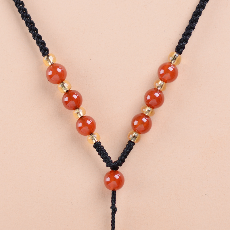 梦逸（MENGYI）梦逸男女玉坠吊坠挂绳手工编织玉佩挂件绳玛瑙项链绳挂脖绳玉绳子 01黑色