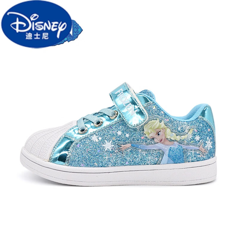 (disney)女童鞋冰雪奇缘贝壳头鞋子软底春秋款爱莎公主儿童运动板鞋