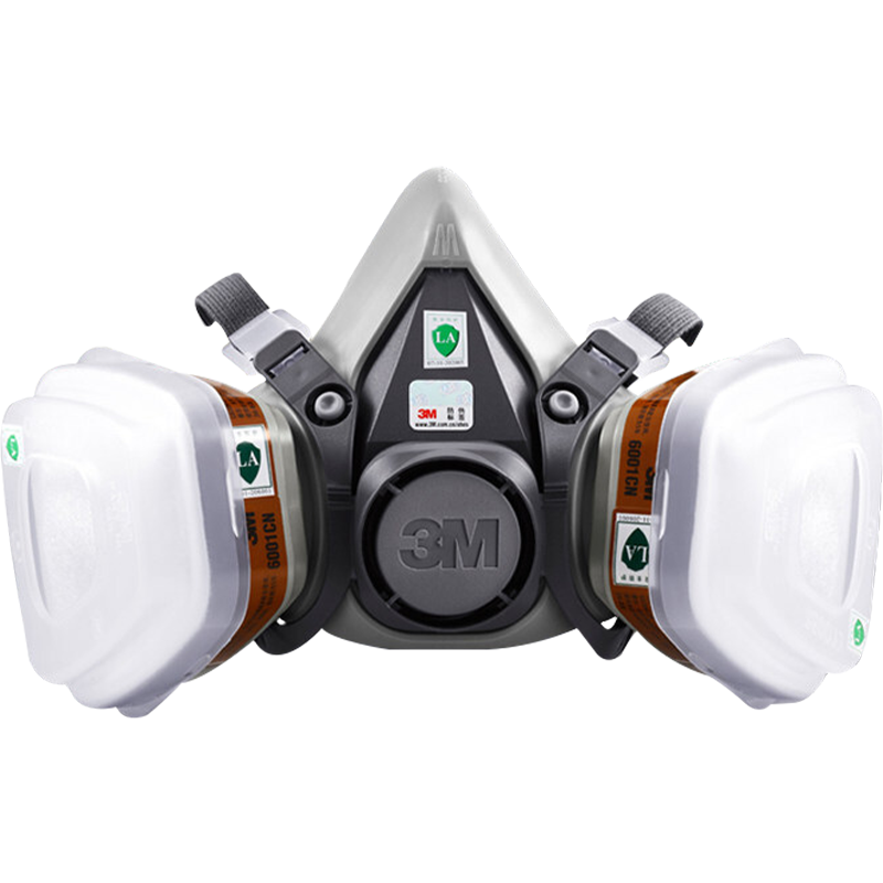 3M6200防毒面具口罩防塵防有機氣體防甲醛農(nóng)藥化工噴漆等配6006濾盒 多種氣體防護 7件套