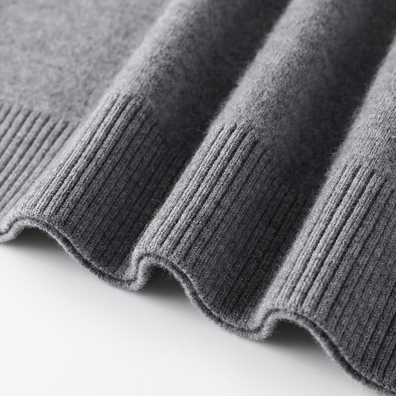 恒源祥厚款保暖纯羊毛衫女装秋冬新款半高领套头毛衣女装纯色打底针织衫 冬日灰 (半高领) L /170/92A