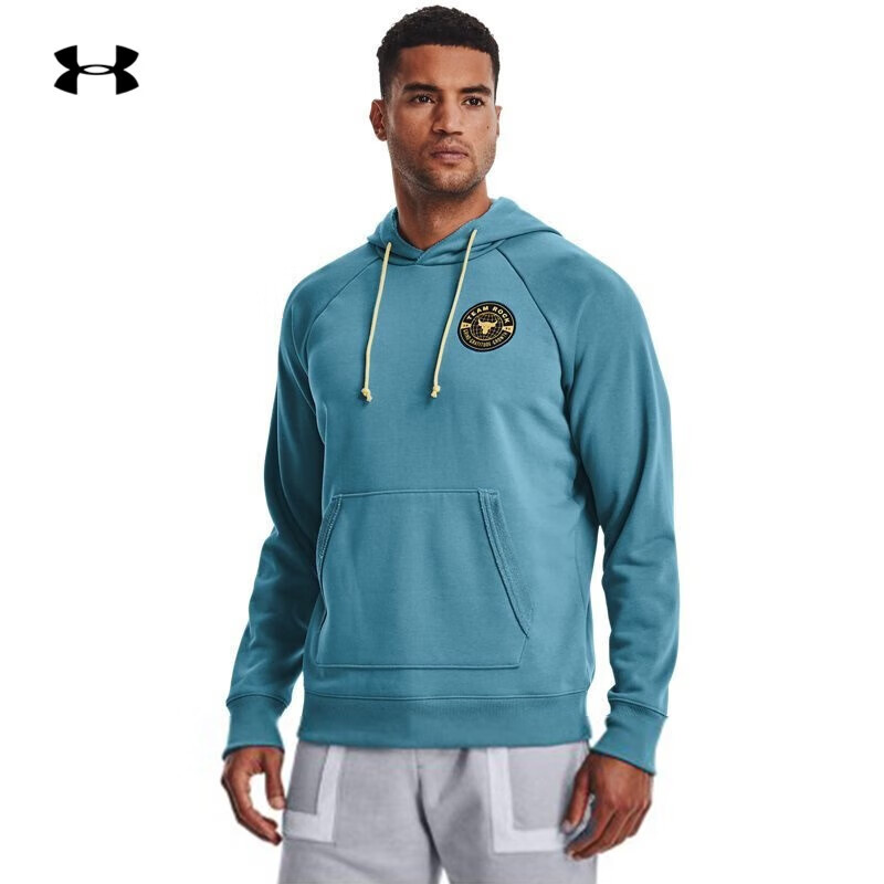 安德玛(underarmour) project rock强森男子连帽训练运动卫衣男装