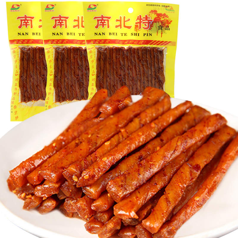 南北特麻辣素牛筋80g*10包辣条麻辣条片面筋豆筋豆干湖南特产办公室