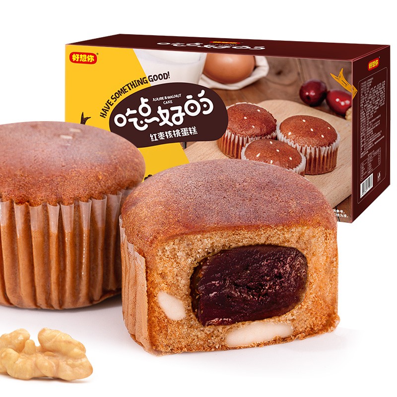 好想你 红枣核桃蛋糕420g*2盒 红枣糕早餐蛋糕面包 红枣核桃蛋糕420g*2盒