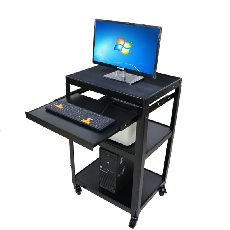 晶固JG98办公设备仪器推车 电脑显示器移动办公桌 机房多功能办公设备操作台