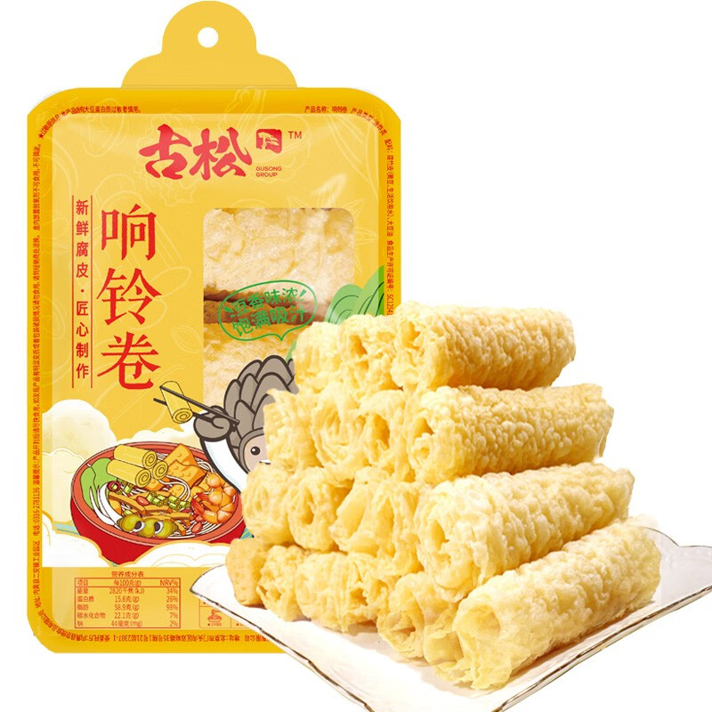 古松 响铃卷120g 油炸豆腐皮关东煮麻辣烫火锅食材螺蛳粉伴侣  120g*1盒