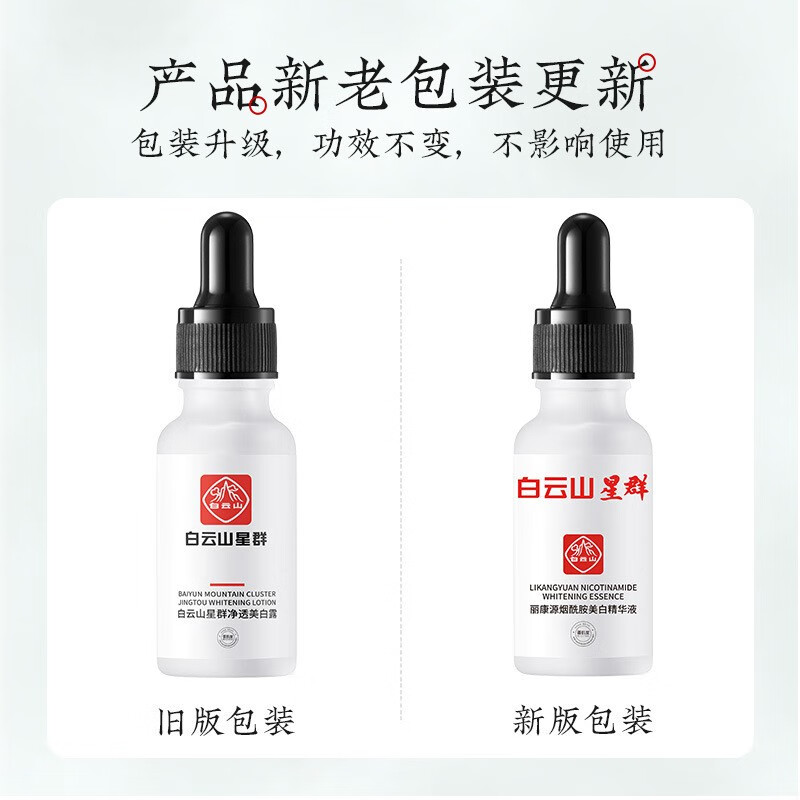 白云山星群 丽康源烟酰胺美白精华液 去斑淡化斑点黑色素雀斑晒斑老年斑美白祛斑精华原液 美白精华液 1瓶/20ml