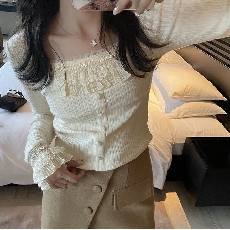 时髦精洋气修身两色 奶杏色 s