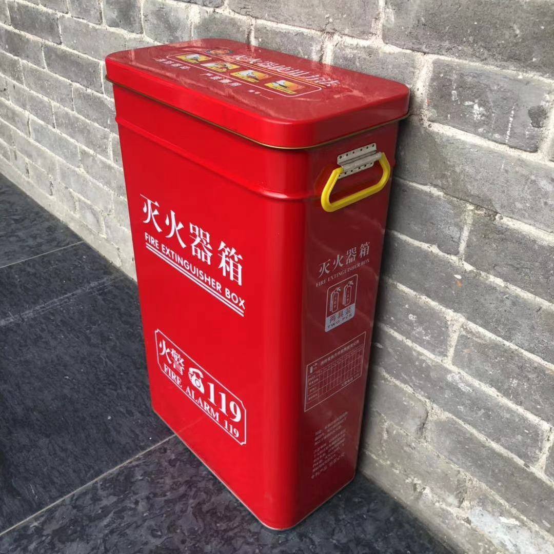 干粉灭火器箱新型消防箱圆角架4kg4*2幼儿园学校商场铁皮柜 4kg灭火器