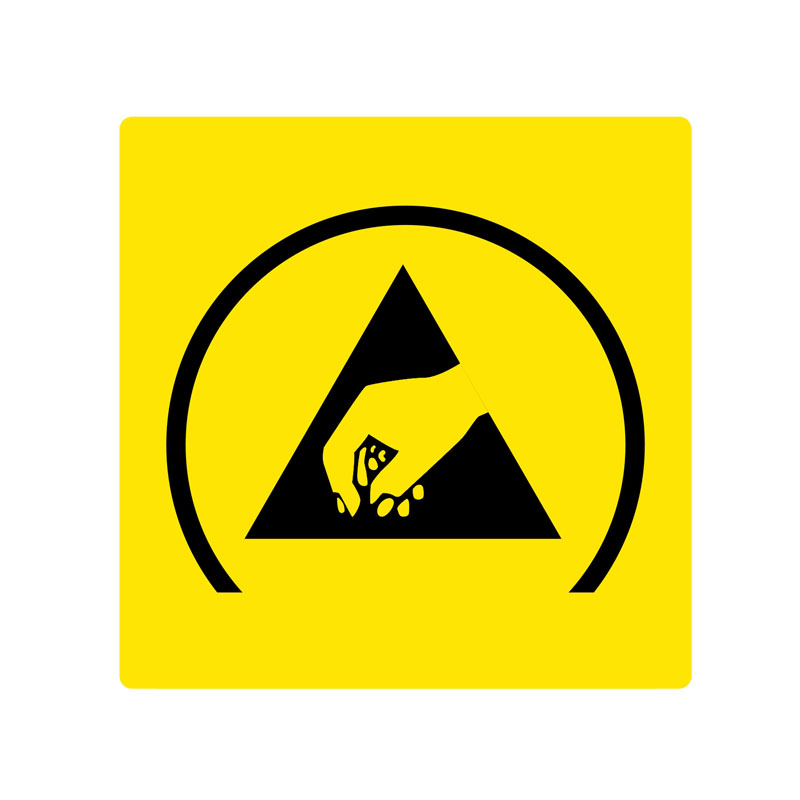 彬策esd静电防护标识机械仪器设备警示标志牌定制pvc不干胶贴纸 静电