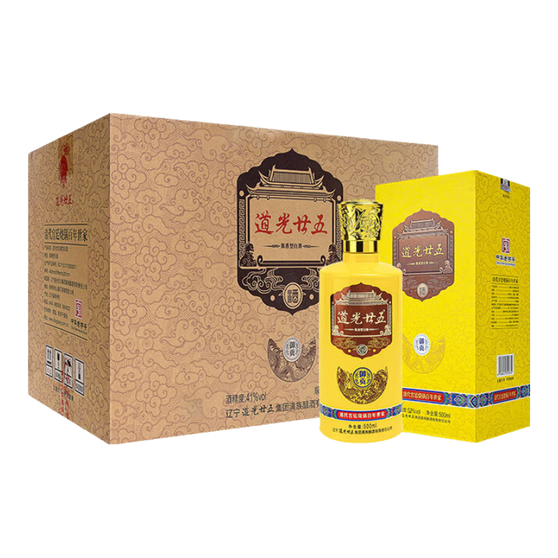 道光廿五 御貢 陳香型白酒 遼寧錦州特產(chǎn)道光二十五25北方名酒中華老字號(hào) 41度 500mL 6瓶 整箱