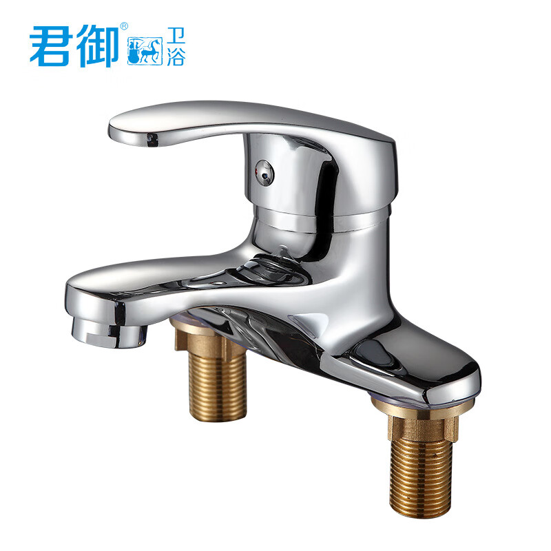 君御厂家批发 铜吉事多脸盆水龙头 两联面盆冷热水龙头双孔混水阀