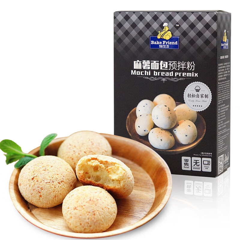 焙芝友 麻薯面包预拌粉 家庭面包烘焙原料糕点点心面粉麻薯粉 300g*1